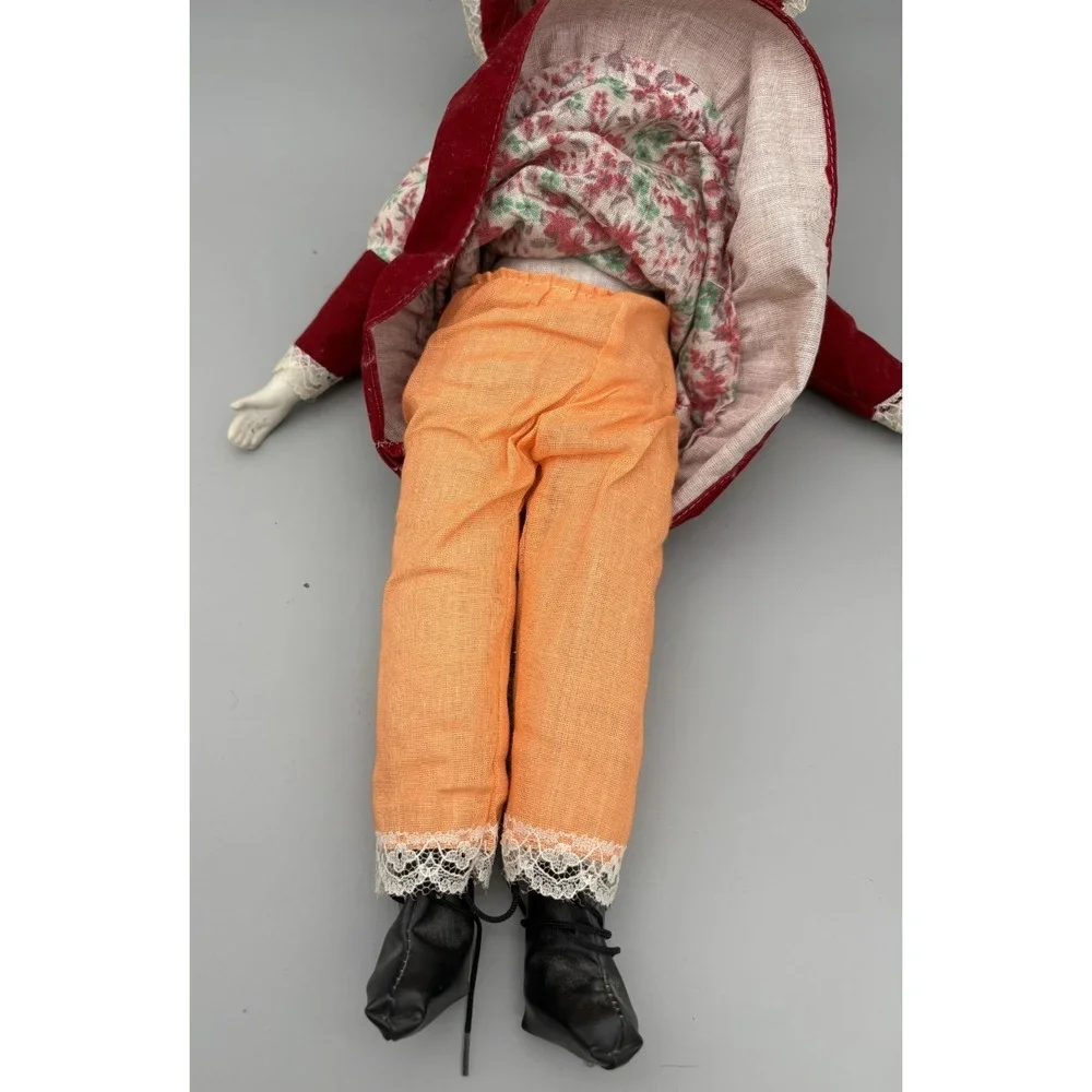 Vintage Creepy Bisque Porcelain Doll in‎ Dress 18
